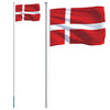 Flag Vidaxl con flagpole Danimarca 6,23 M Aluminio