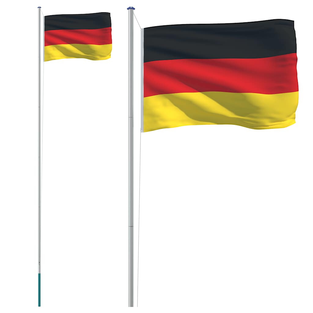 Flag Vidaxl con flagpole Germania 6,23 m Aluminio
