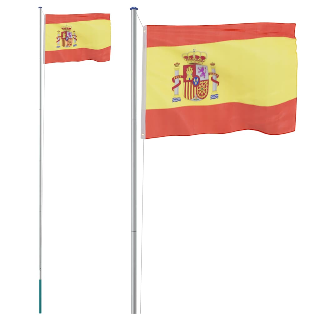 Flag Vidaxl con flagpole Spagna 6,23 M Aluminio