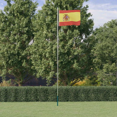 Bandera de Vidaxl con asta de asta España 6.23 m de aluminio