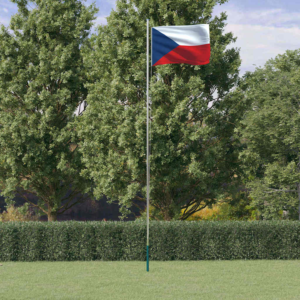 Flag Vidaxl con flagpole Ceca Repubblica 6.23 M Alluminio