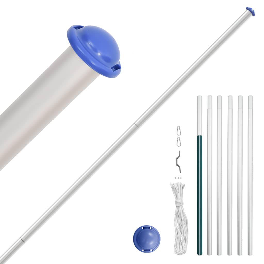 Flag Vidaxl con flagpole Regno Unito 6.23 M Alluminio