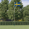 Flag Vidaxl con flagpole Svezia 6.23 M Aluminio