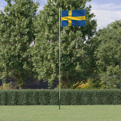 Bandera de Vidaxl con asta de aluminio Sweden 6.23 m