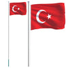 Bandiera Vidaxl con pennone Turchia 6,08 m in alluminio