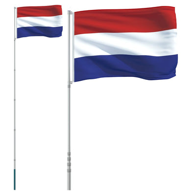 Bandera Vidaxl con bandera de los Países Bajos 5.55 m de aluminio