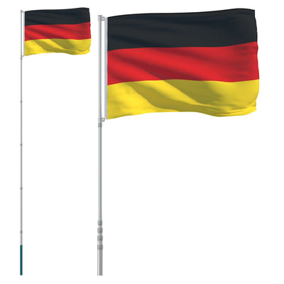 Bandera de Vidaxl con bandera Alemania 5.55 m de aluminio
