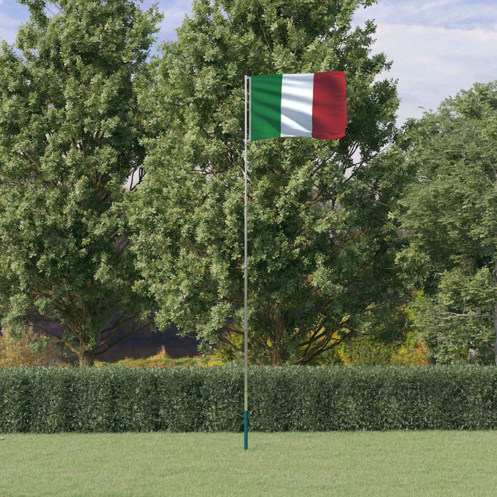 Vidaxl vlag met vlaggenmast italië 5,5 m aluminium