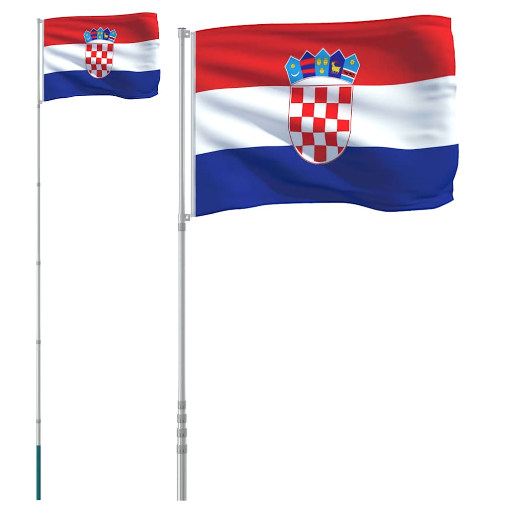 Bandera Vidaxl con asta Croacia 5,5 m aluminio