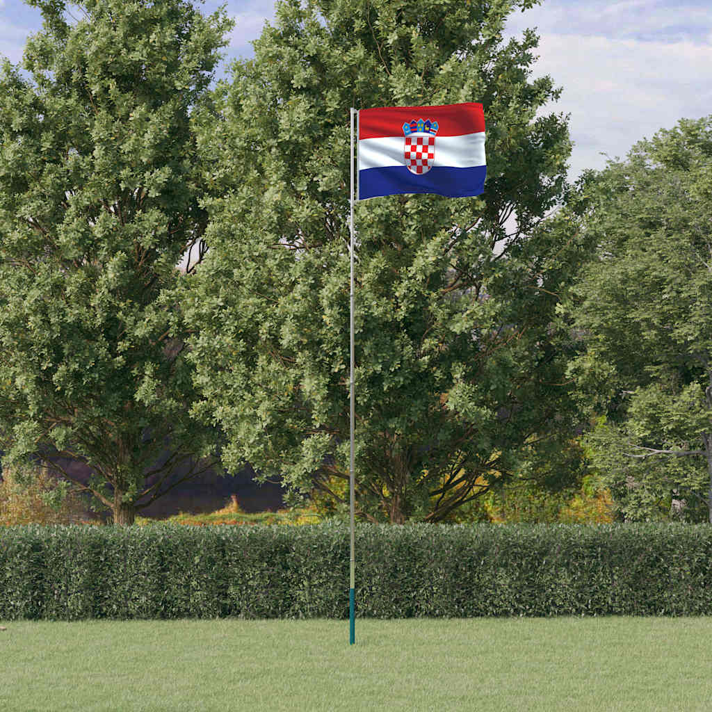Bandera Vidaxl con asta Croacia 5,5 m aluminio