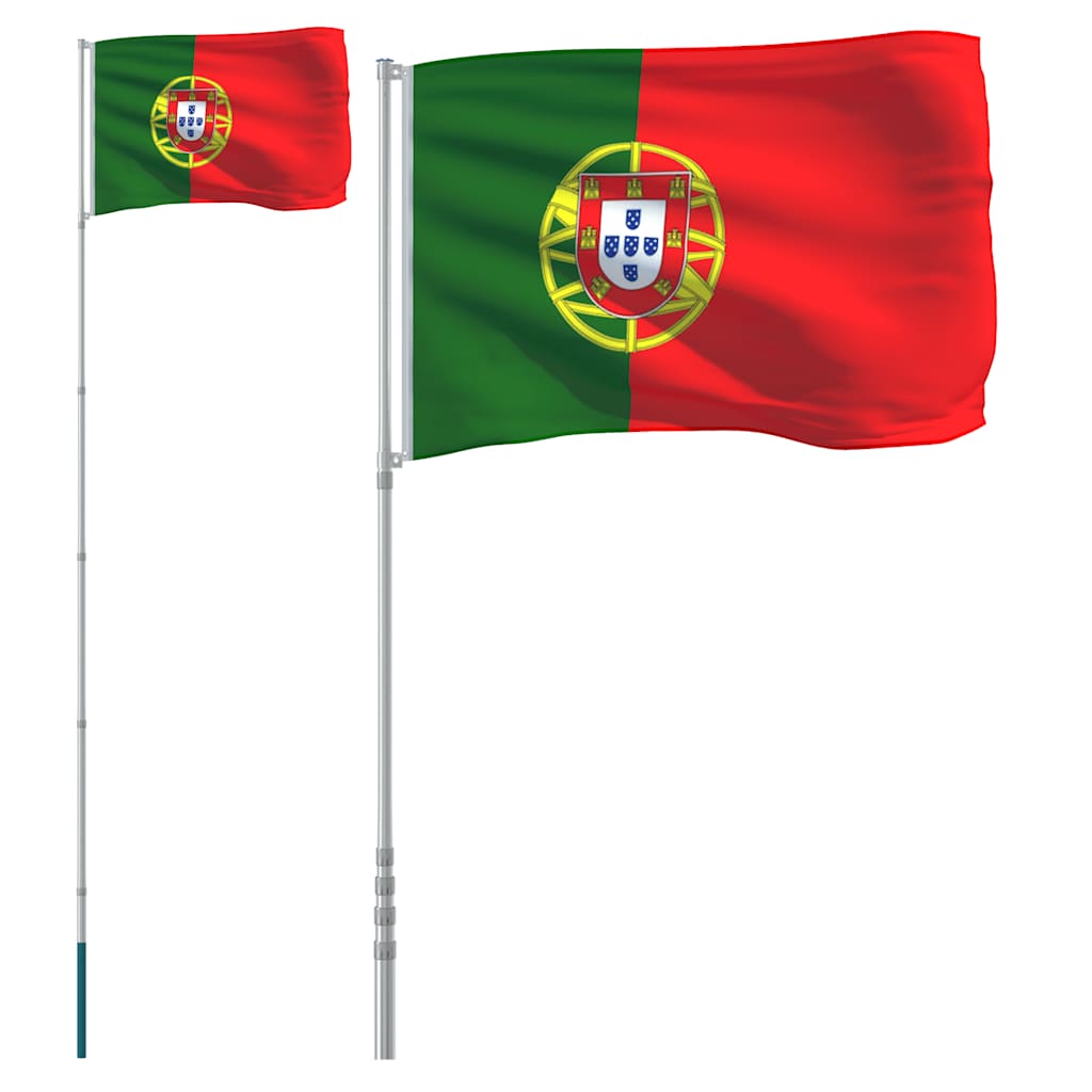 Bandera Vidaxl con asta Portugal 5,5 m aluminio