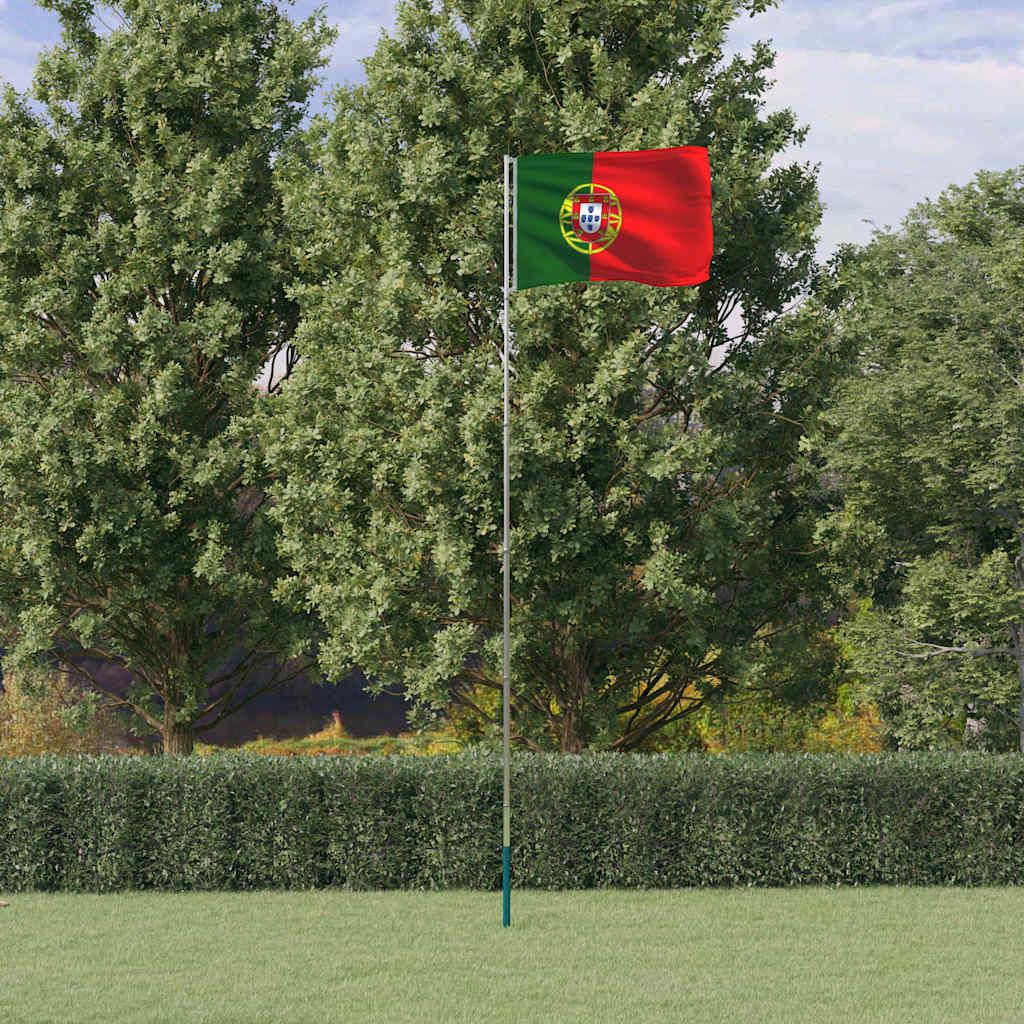 Bandera Vidaxl con asta Portugal 5,5 m aluminio