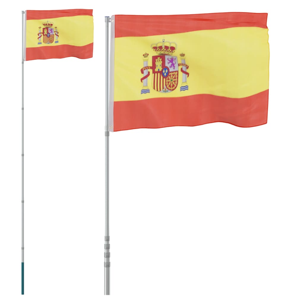 Flag Vidaxl con flagpole Spagna 5,55 m Aluminio