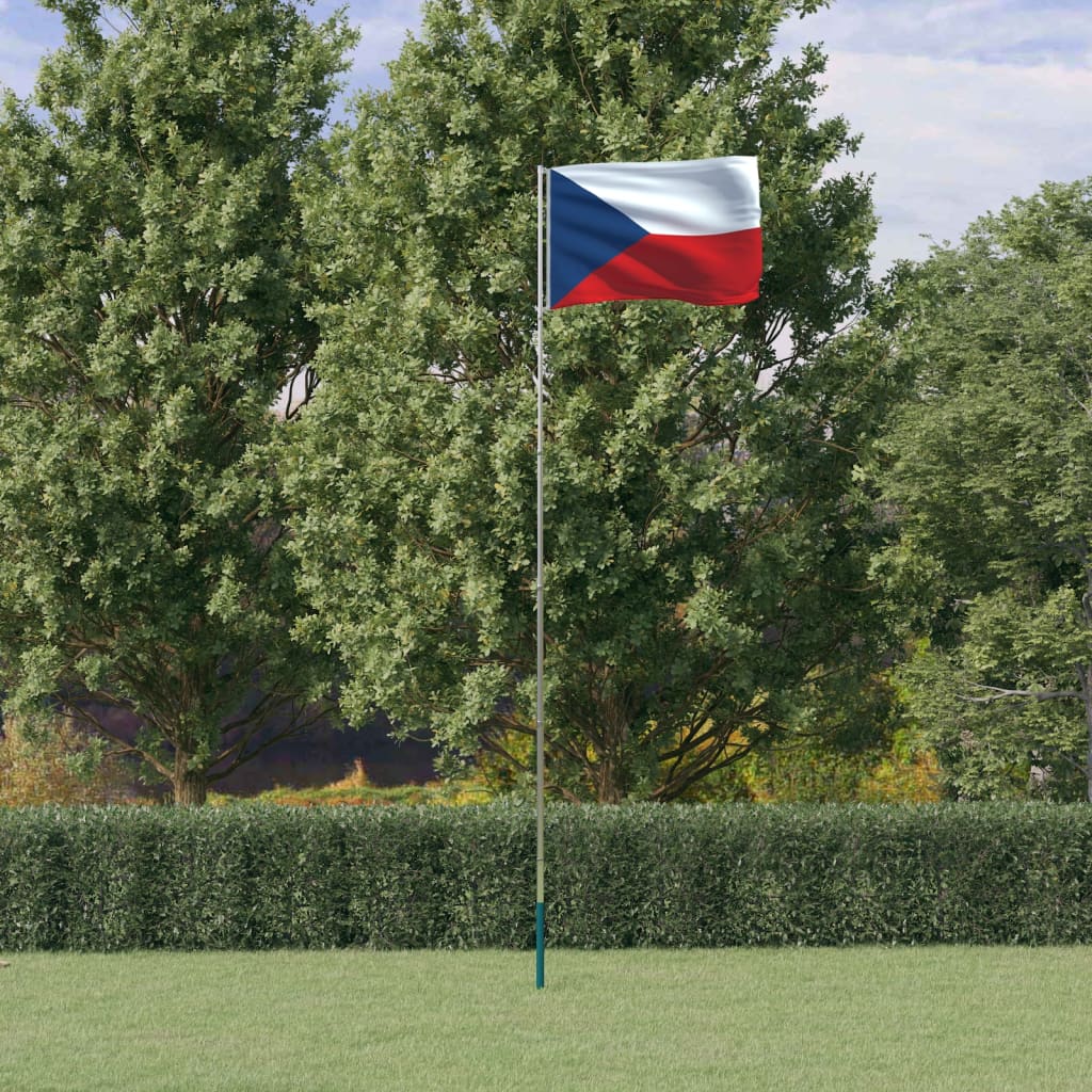 Vidaxl vlag met vlaggenmast tsjechië 5,5 m aluminium