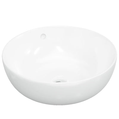 Vidaxl Washbasin 44x17 cm Bianco in ceramica rotonda