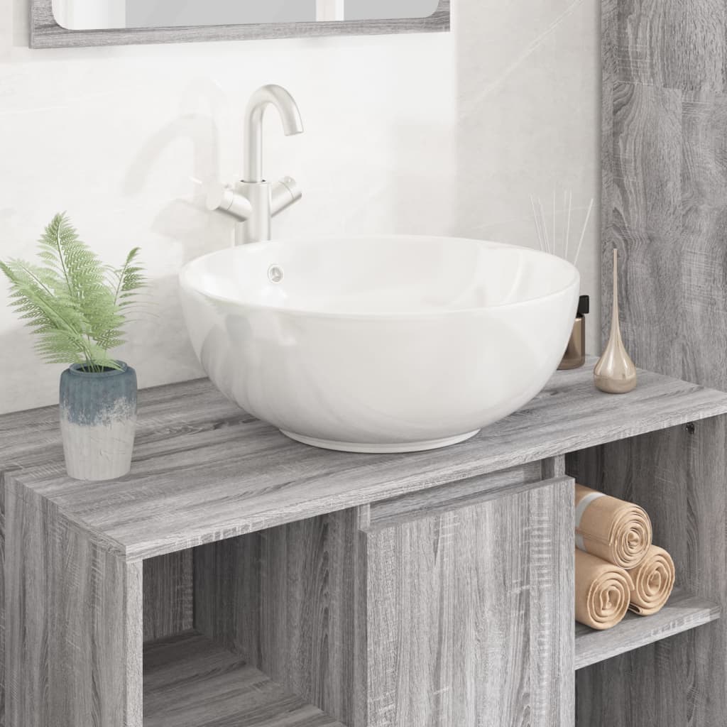 Vidaxl Washbasin 44x17 cm de cerámica redonda blanca