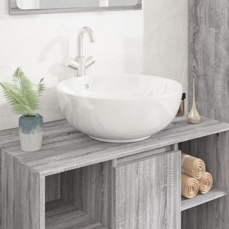 Vidaxl Washbasin 44x17 cm Bianco in ceramica rotonda