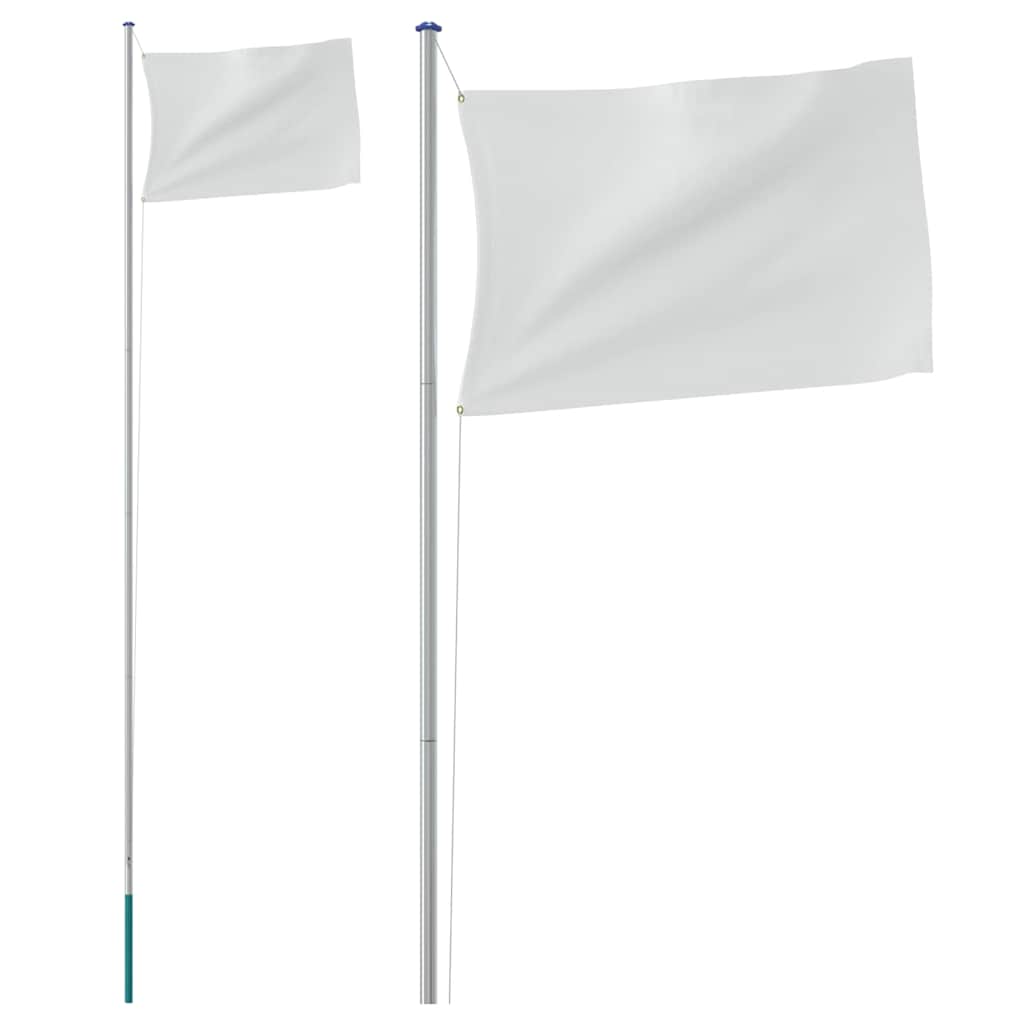 Vidaxl Flagpole divisibile 6,23 m in argento in alluminio