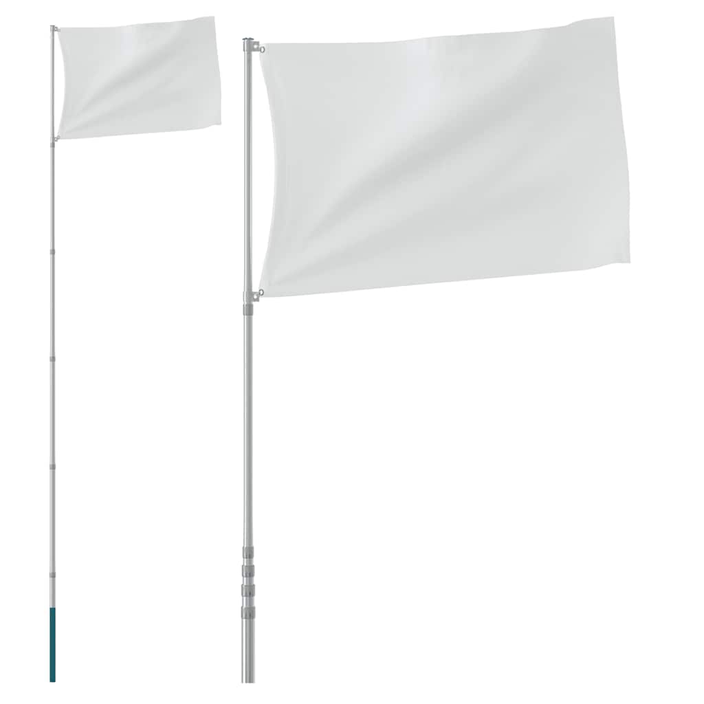 Vidaxl Flagpole Telescopico 5,55 m in argento in alluminio colorato