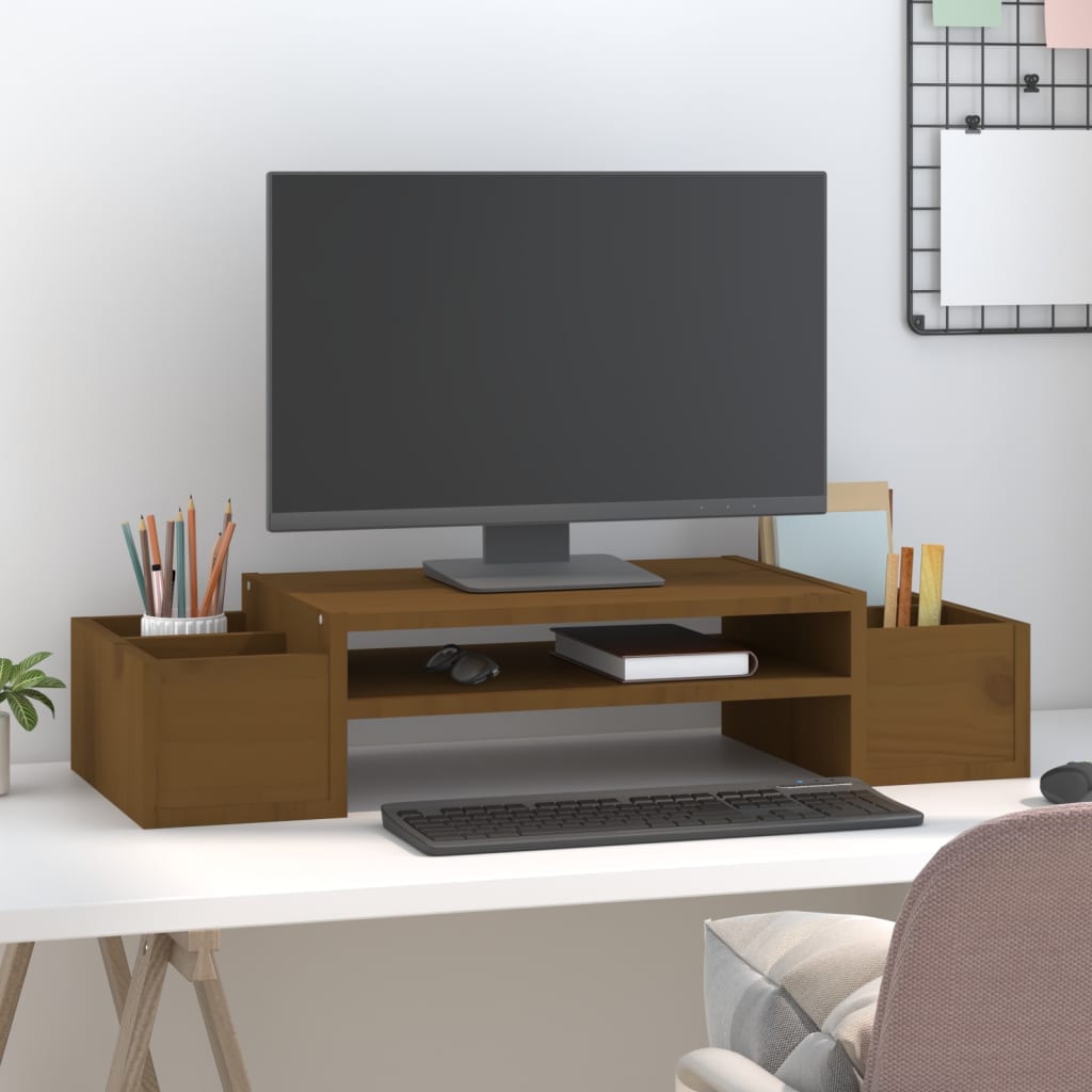 Il monitor Vidaxl è in piedi 70x27.5x15 cm di pino solido marrone