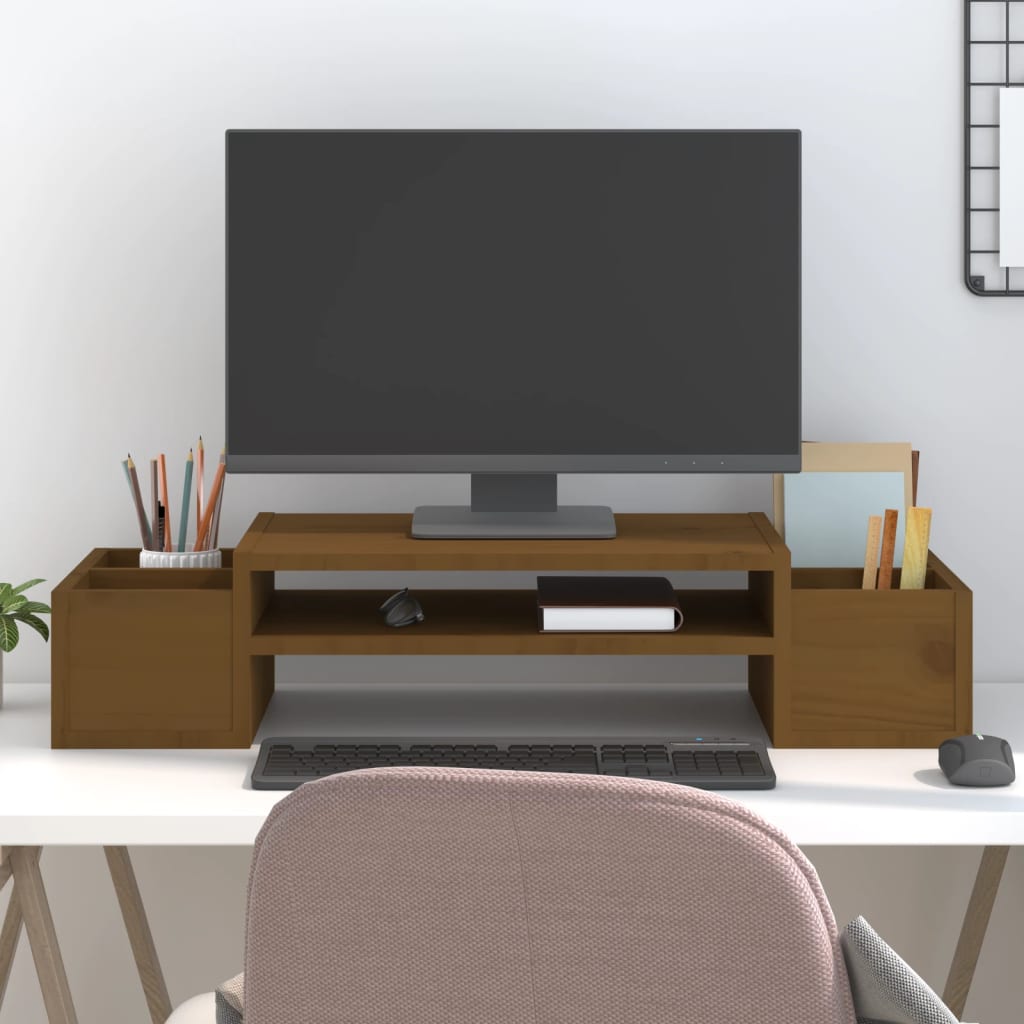 Il monitor Vidaxl è in piedi 70x27.5x15 cm di pino solido marrone
