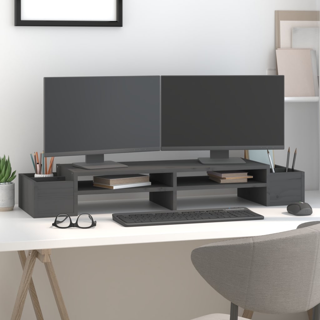 VIDAXL Monitor Standard 100x27.5x15 cm Pine grigio