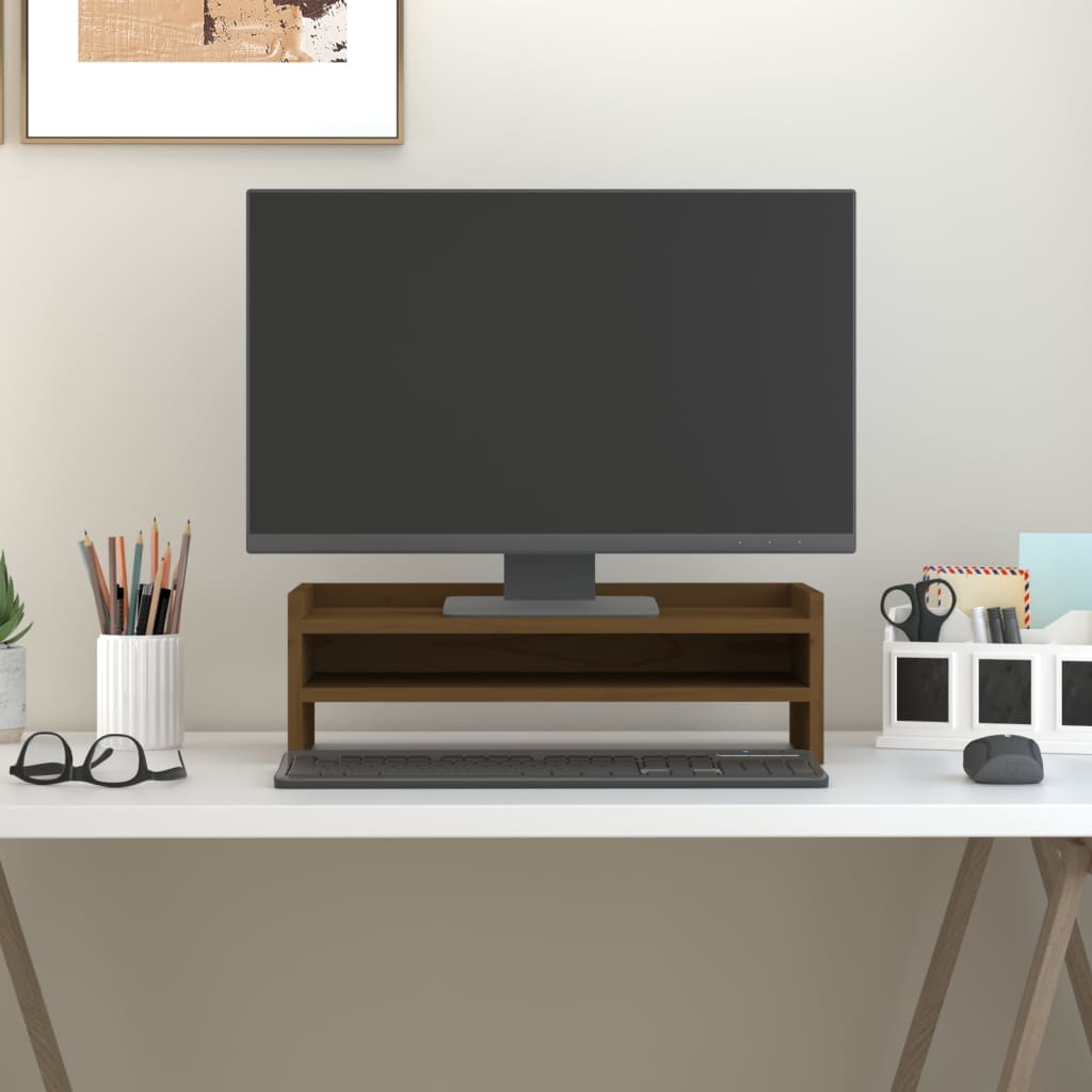 Il monitor Vidaxl stabilisce 50x24x16 cm di pino solido marrone