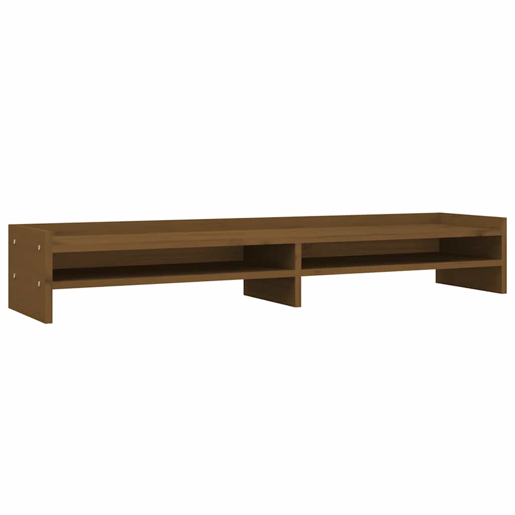 Vidaxl Monitor Standard 100x24x16 cm Miele di pino solido marrone
