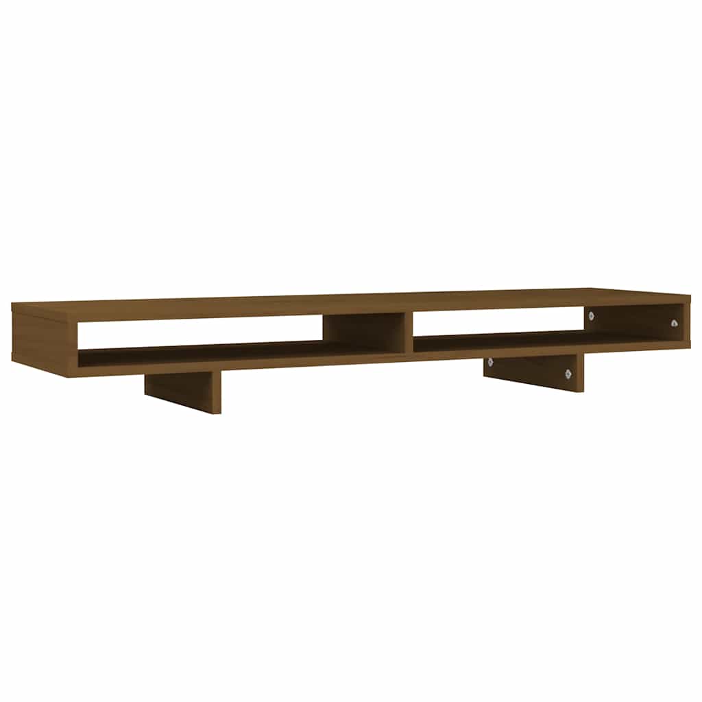 Vidaxl Monitor Standard 100x27x14 cm Miele di pino solido marrone