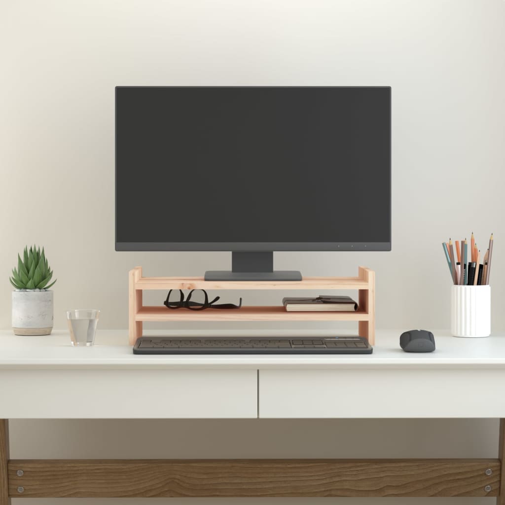 Vidaxl monitorstandaard 50x27x15 cm massief grenenhout