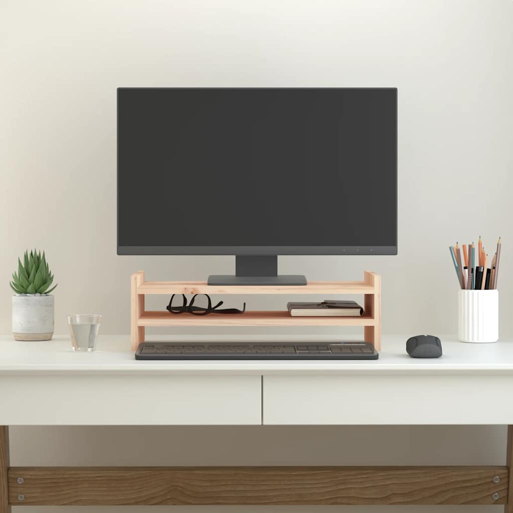 Vidaxl monitorstandaard 50x27x15 cm massief grenenhout