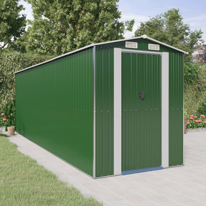 VidaXL Tuinschuur 192x606x223 cm gegalvaniseerd staal groen