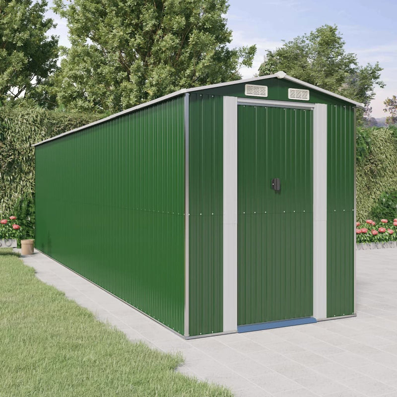 Vidaxl Garden Shed 192x689x223 cm de acero galvanizado verde