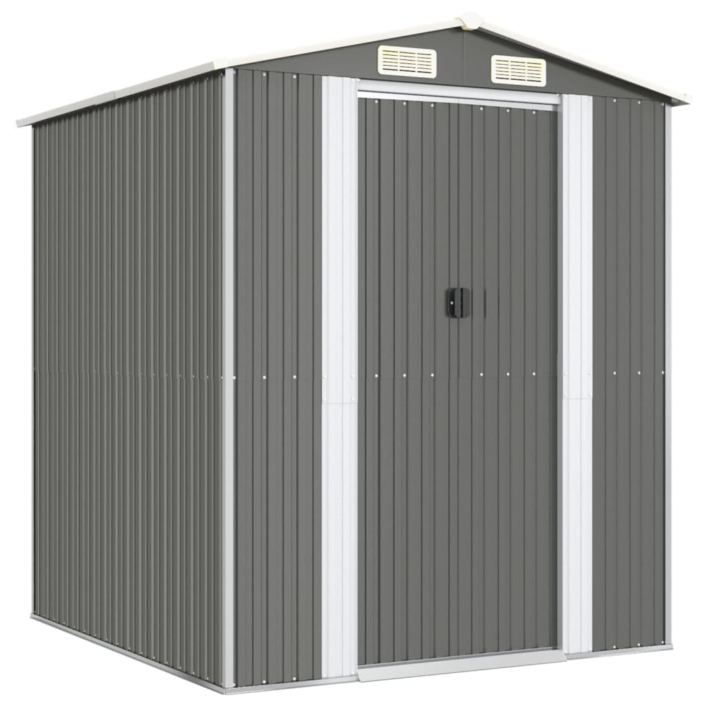 Vidaxl Garden Shed 192x191x223 cm de acero galvanizado gris claro