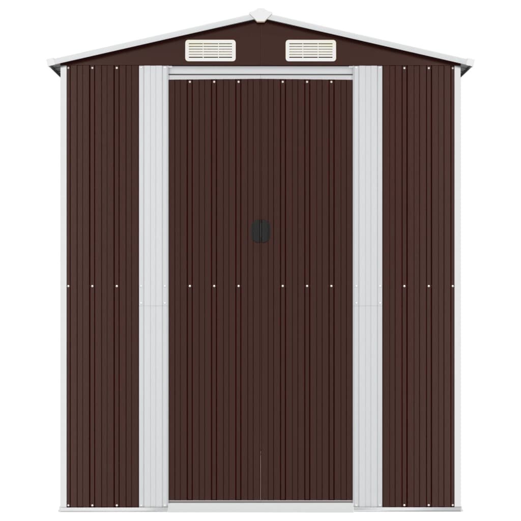 Vidaxl Garden Shed 192x689x223 cm de acero galvanizado marrón oscuro
