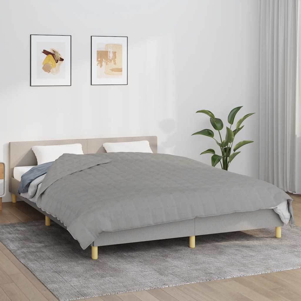 VIDAXL Coperta debole 200x200 cm 9 kg di tessuto grigio