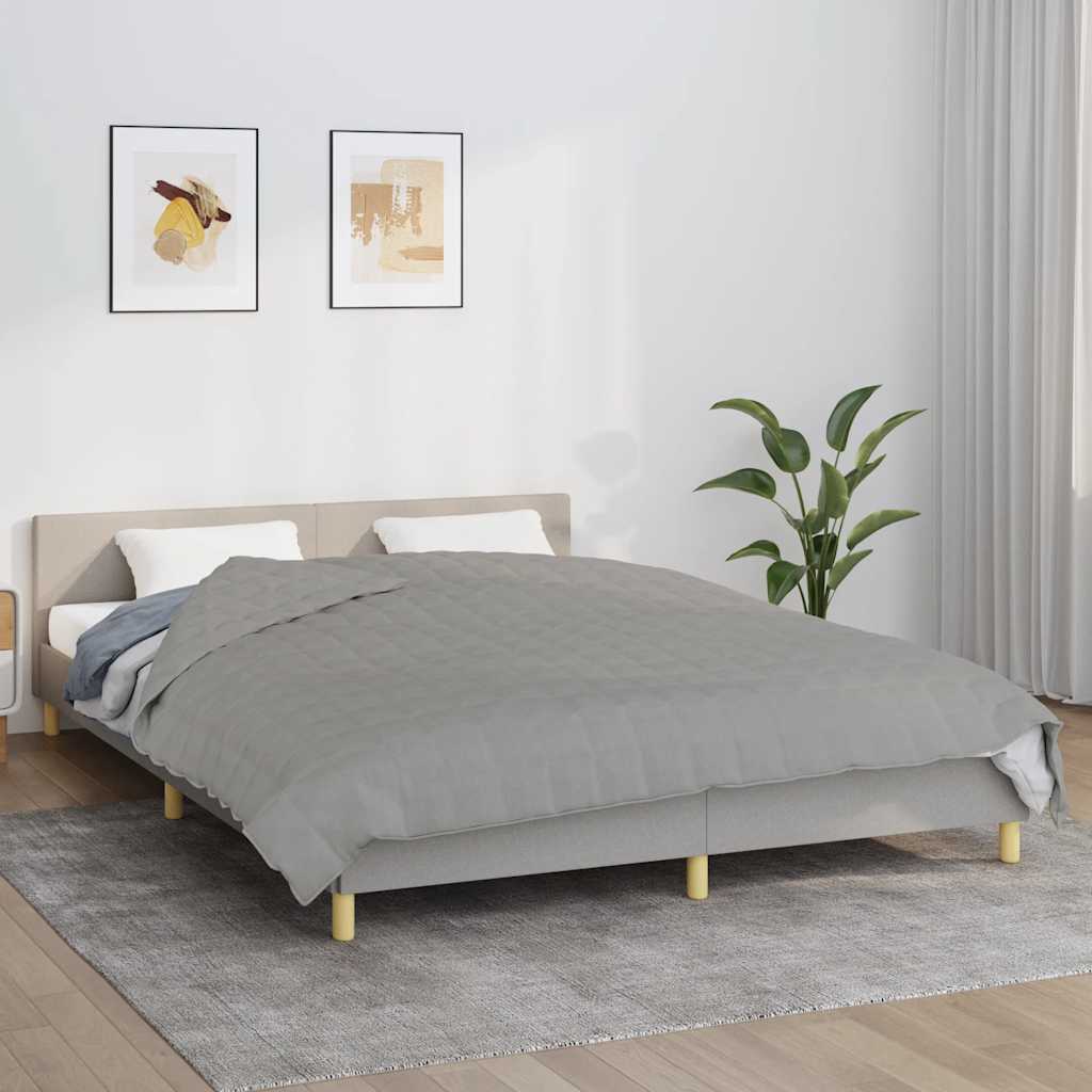 VIDAXL Coperta debole 200x225 cm 9 kg di tessuto grigio