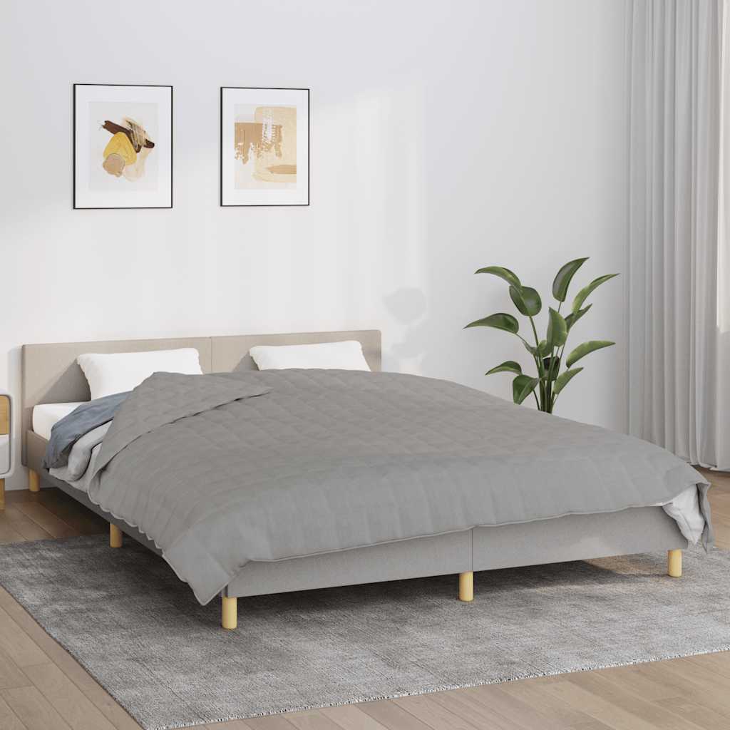 VIDAXL Coperta debole 220x235 cm 15 kg di tessuto grigio