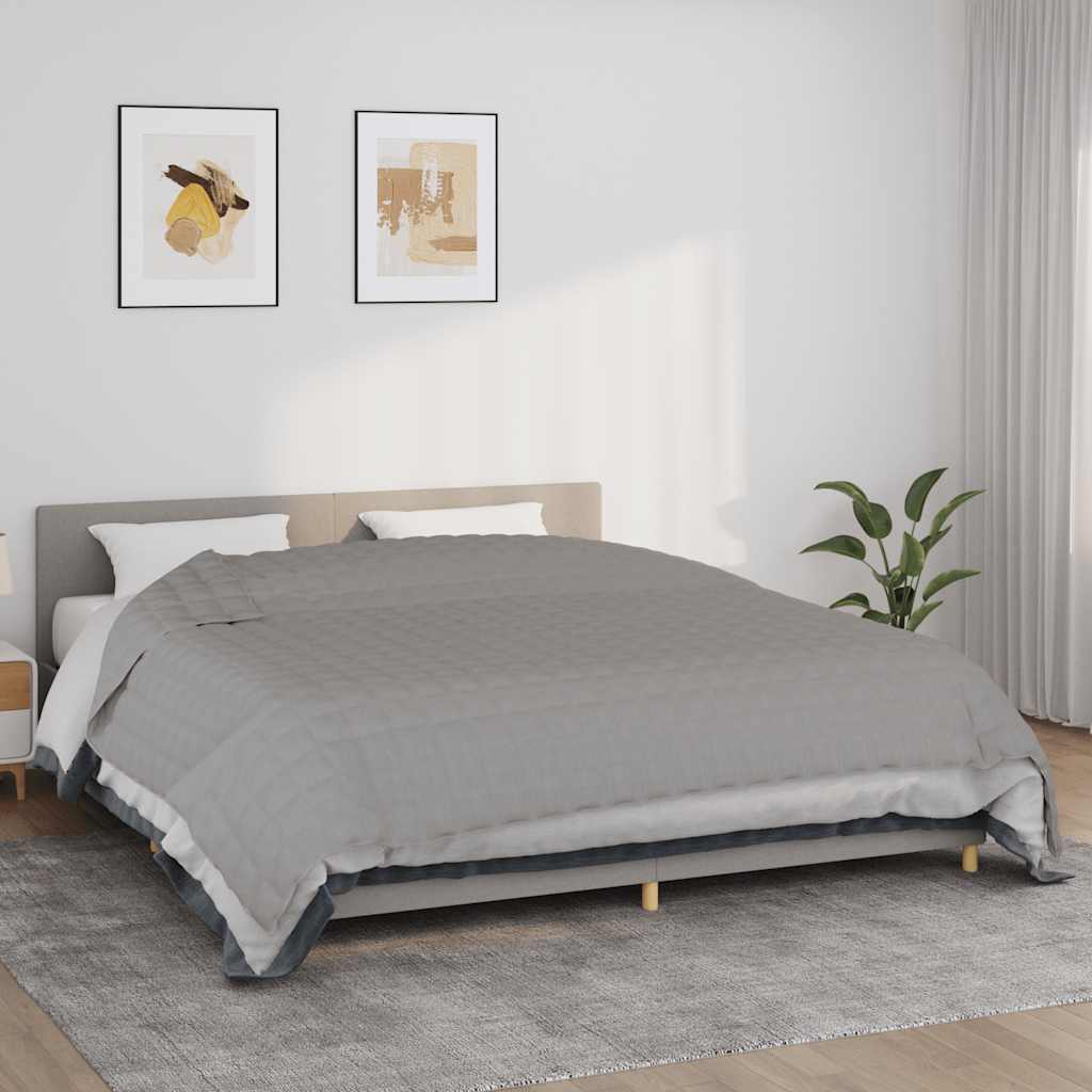 VIDAXL Coperta debole 220x260 cm 15 kg di tessuto grigio