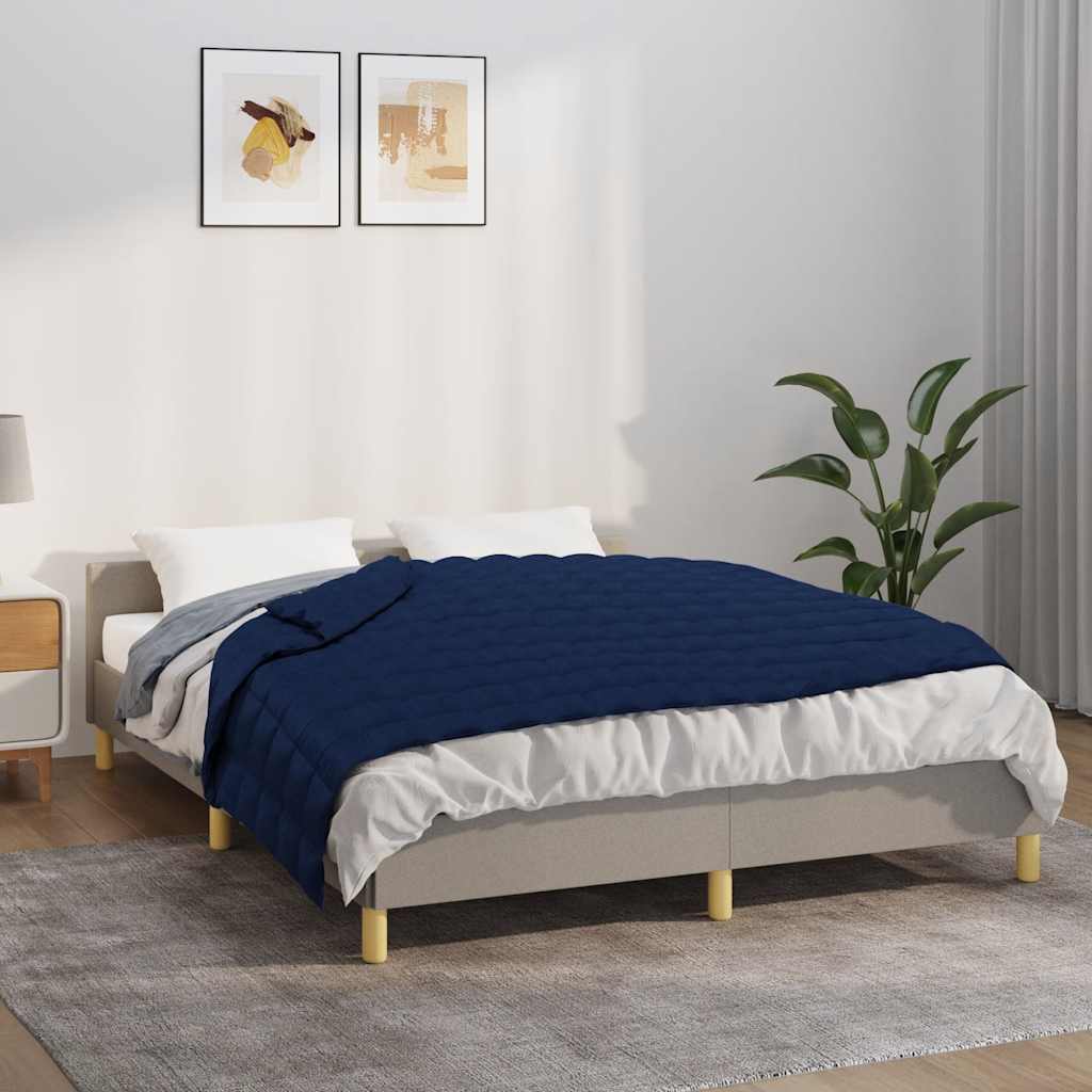 VIDAXL Coperta debole 150x200 cm 7 kg di tessuto blu