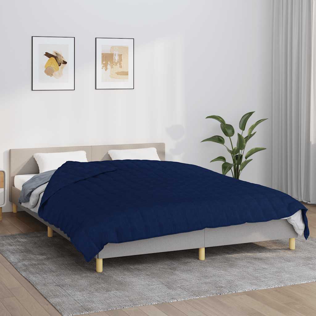 VIDAXL Coperta debole 200x225 cm 13 kg di tessuto blu