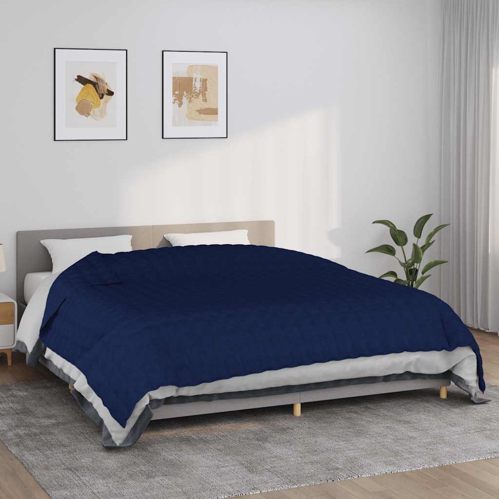 VIDAXL Coperta debole 235x290 cm 11 kg di tessuto blu