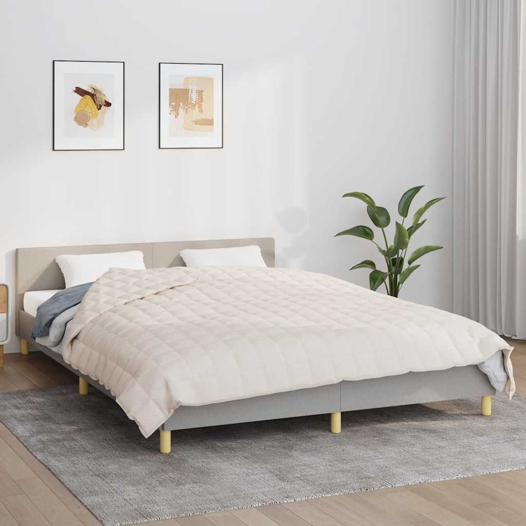 VIDAXL Coperta debole 200x200 cm 9 kg di crema leggera in tessuto