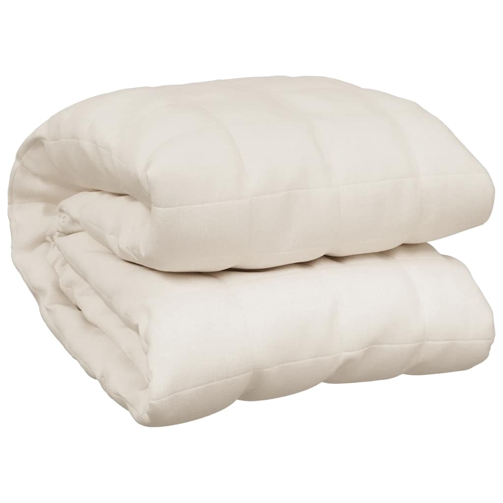 Manta de débil de Vidaxl 200x225 cm 9 kg de crema de luz de tela
