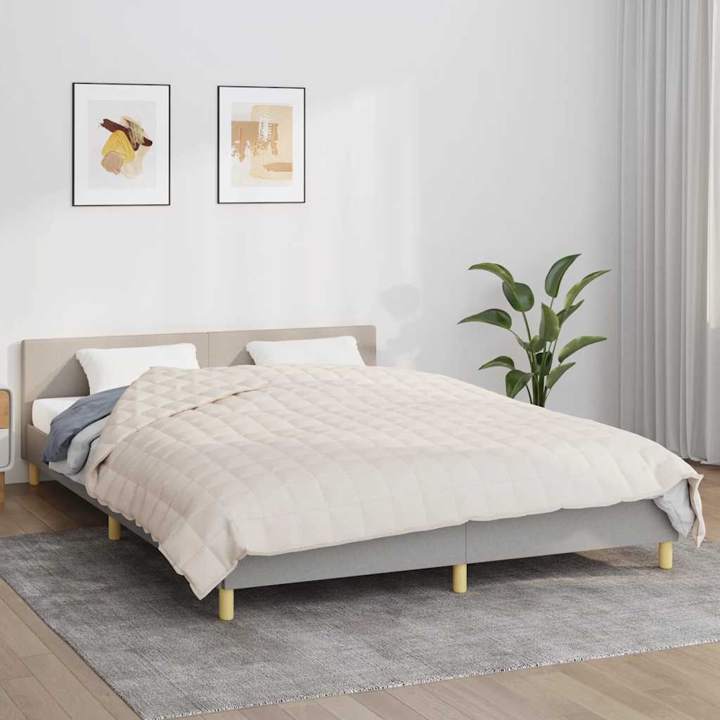 Manta de débil de Vidaxl 200x225 cm 9 kg de crema de luz de tela