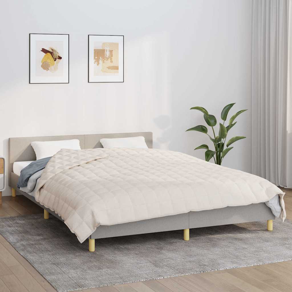 Manta de débil de Vidaxl 200x225 cm 13 kg de crema de luz de tela