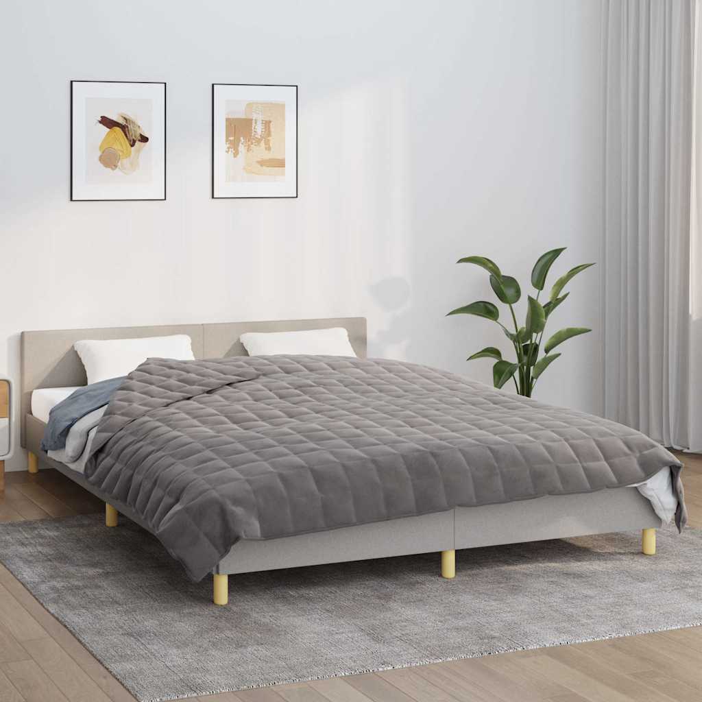 VIDAXL Coperta debole 200x225 cm 9 kg di tessuto grigio