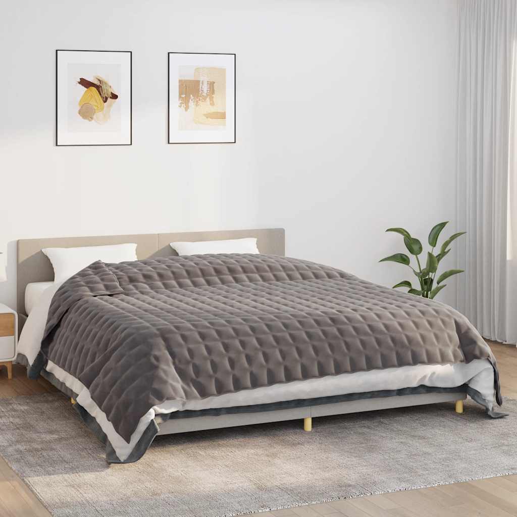 VIDAXL Coperta debole 220x260 cm 15 kg di tessuto grigio