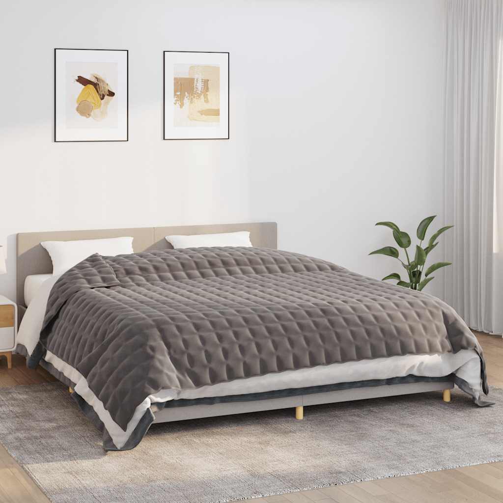 VIDAXL Coperta debole 235x290 cm 15 kg di tessuto grigio
