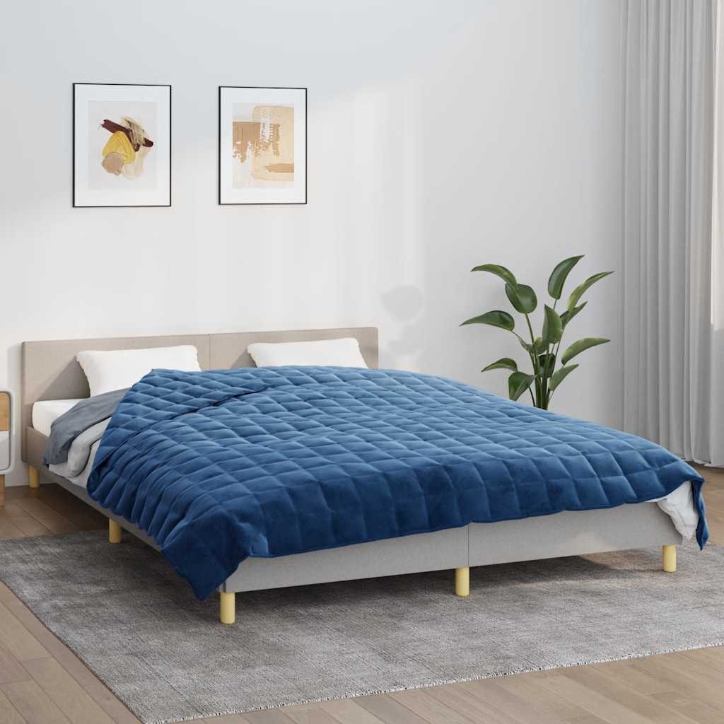 VIDAXL Coperta debole 200x200 cm 9 kg di tessuto blu